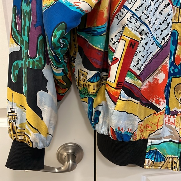 VINTAGE 80’s CAROL HORN SILK BOMBER JACKET - Picture 3 of 10